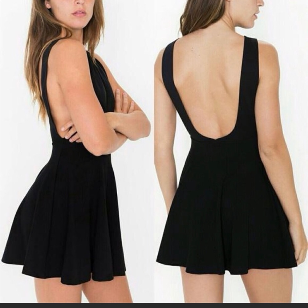 American Apparel black polka dot skater dress